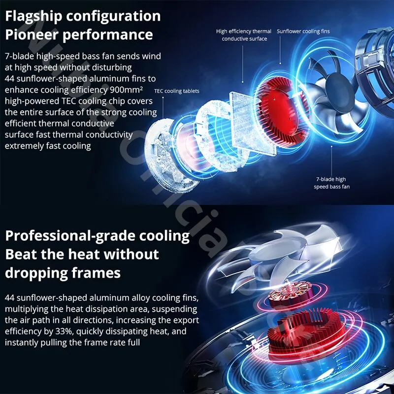 RedMagic Magnetic Cooler 4 ICE Cooler Ultra Magnet Design Fast Cooling for RedMagic 8 pro Oneplus 11 Rog 7 X6 pro Gaming phone