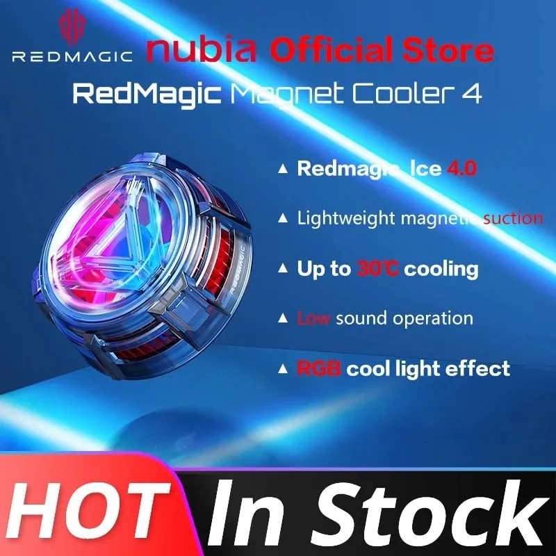 RedMagic Magnetic Cooler 4 ICE Cooler Ultra Magnet Design Fast Cooling for RedMagic 8 pro Oneplus 11 Rog 7 X6 pro Gaming phone