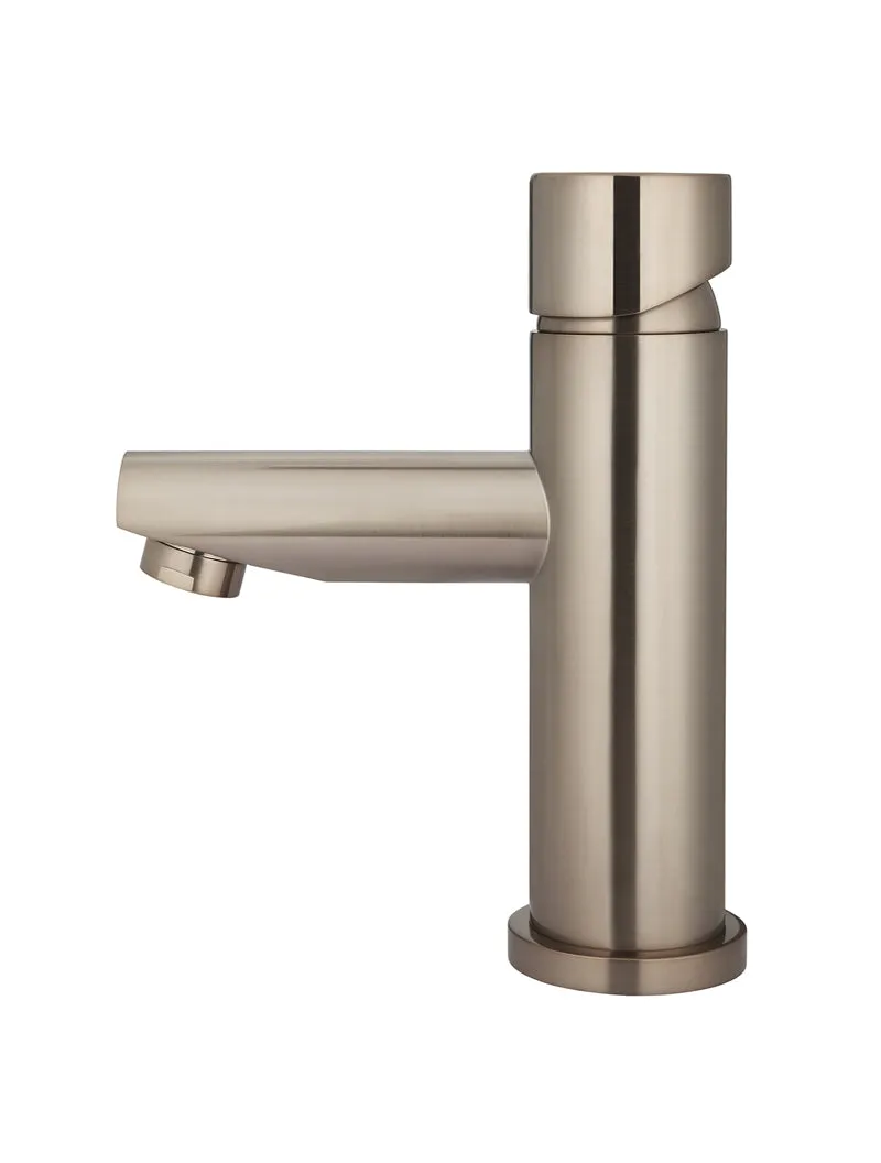 Round Pinless Basin Mixer - Champagne