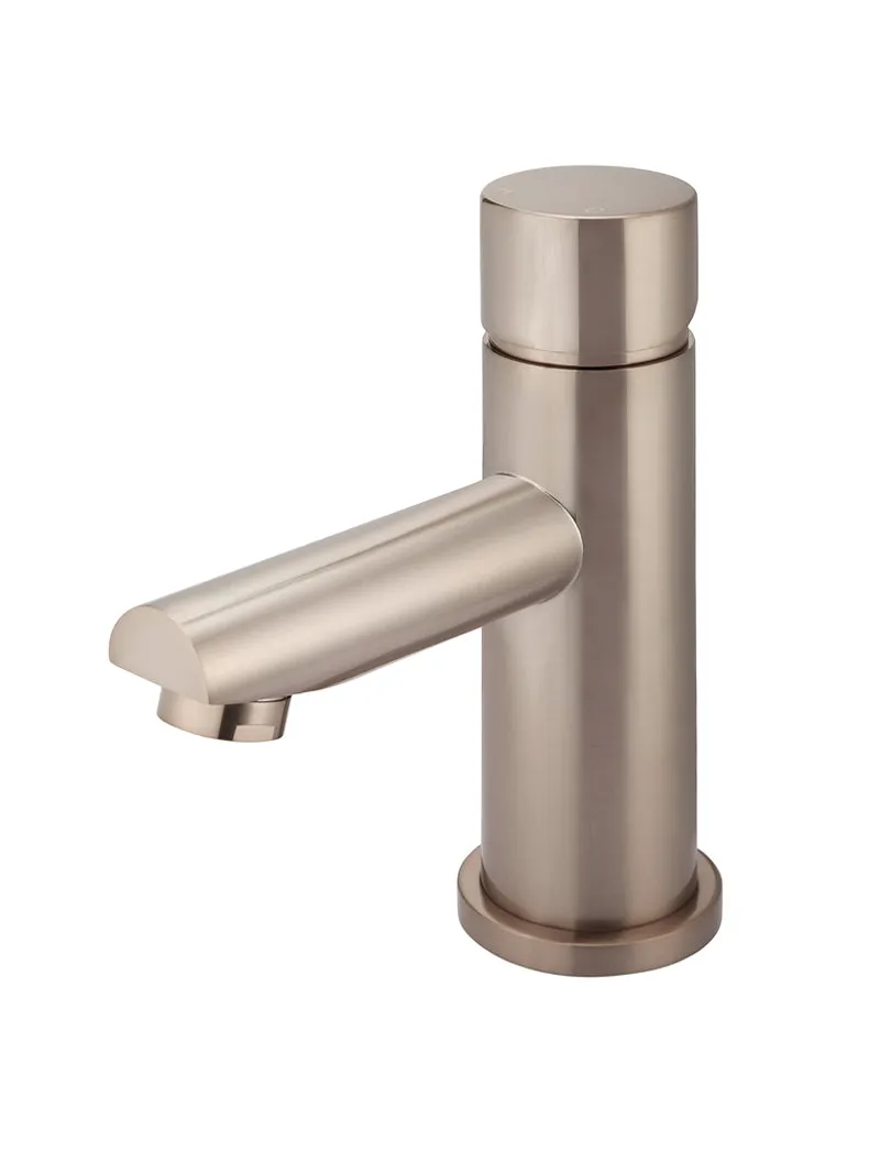 Round Pinless Basin Mixer - Champagne