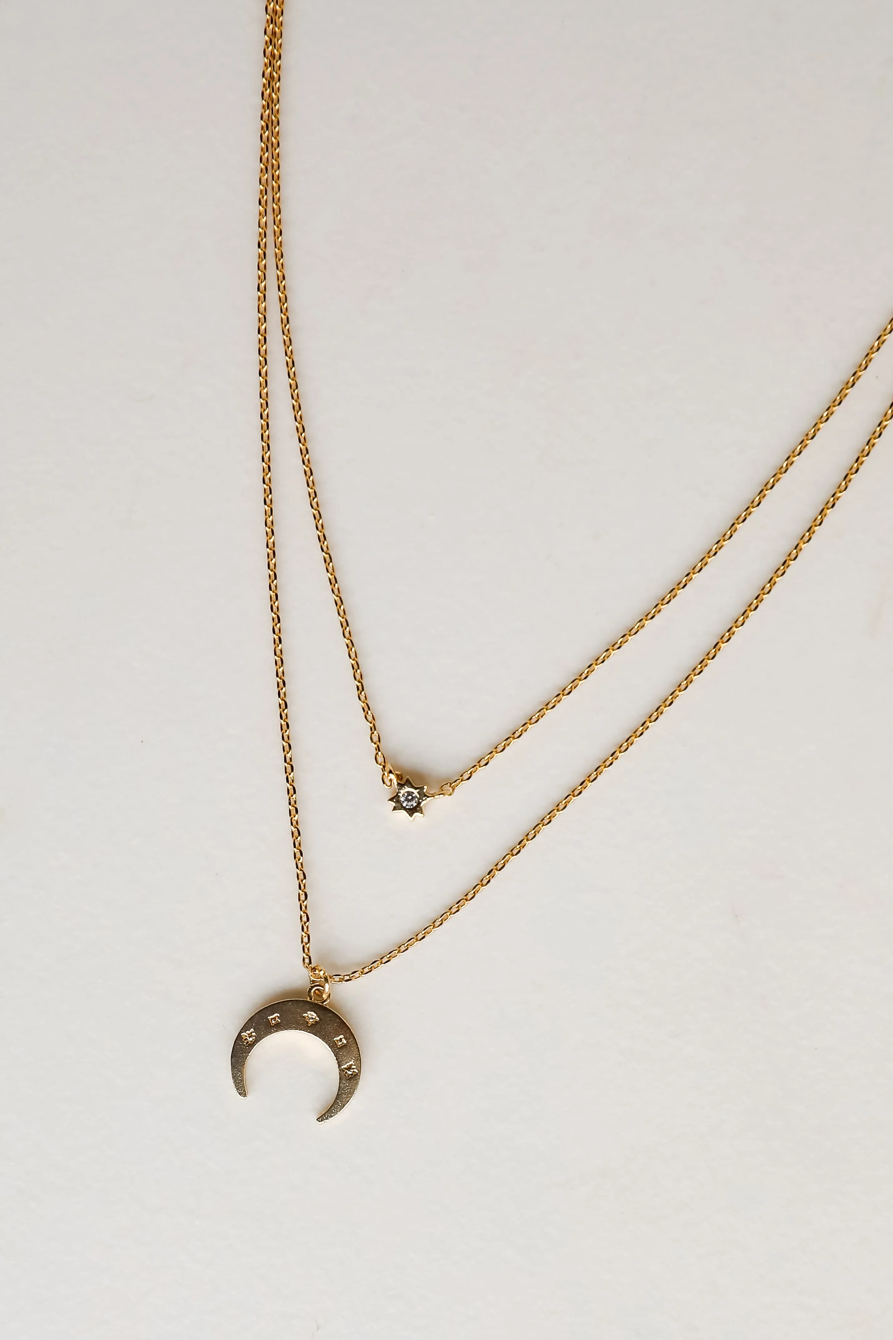 Sami Gold Crescent Horn Layered Necklace