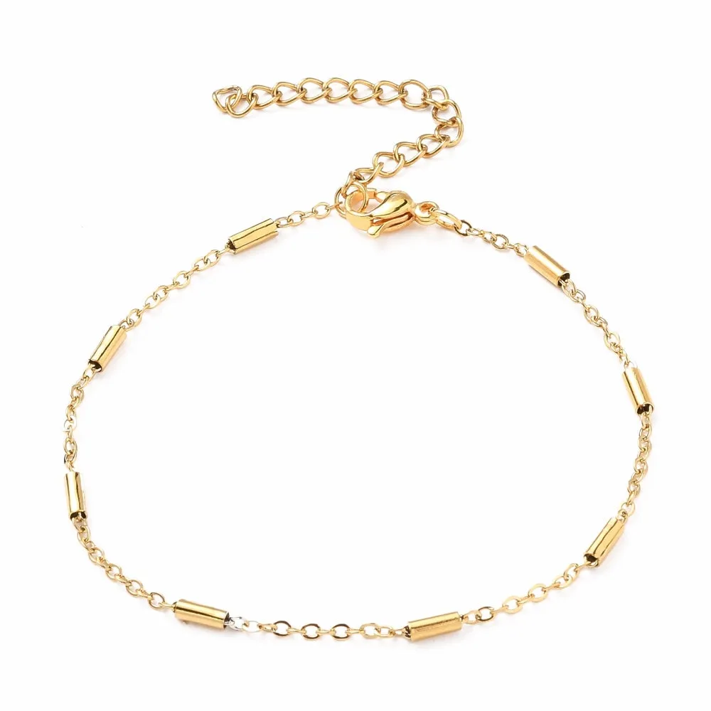 Satellite Tube Chain Bracelet - Plated Stainless