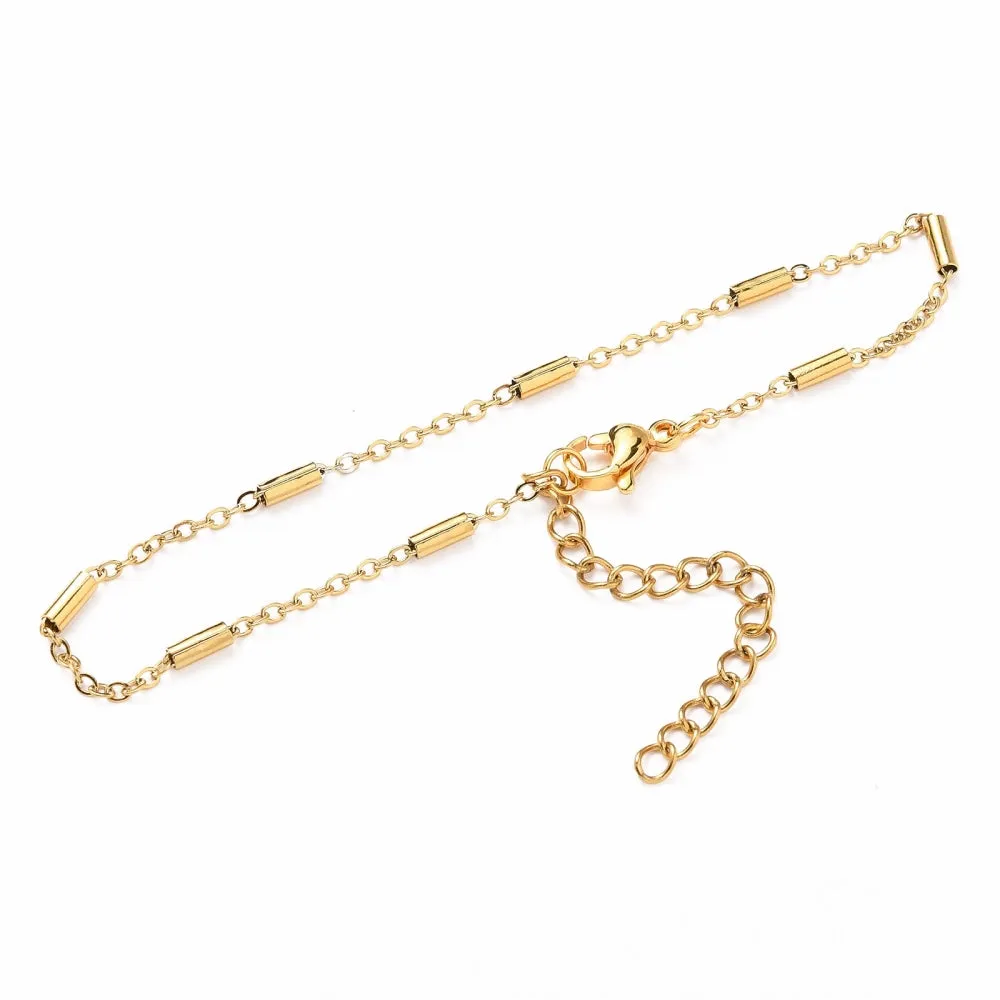 Satellite Tube Chain Bracelet - Plated Stainless