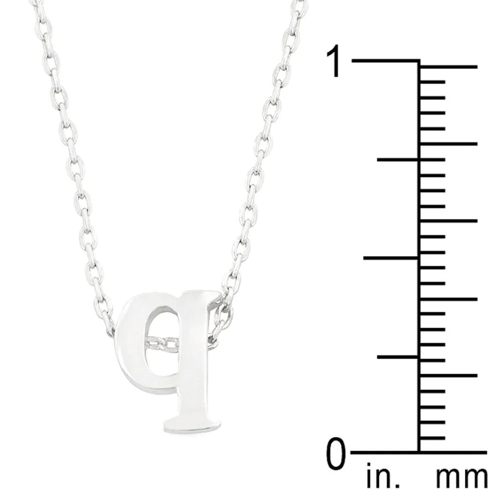 Silver Tone Finish Initial Q Pendant