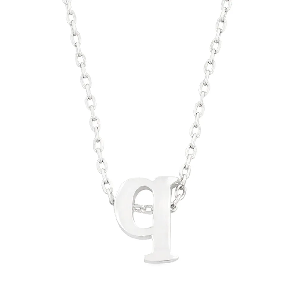 Silver Tone Finish Initial Q Pendant