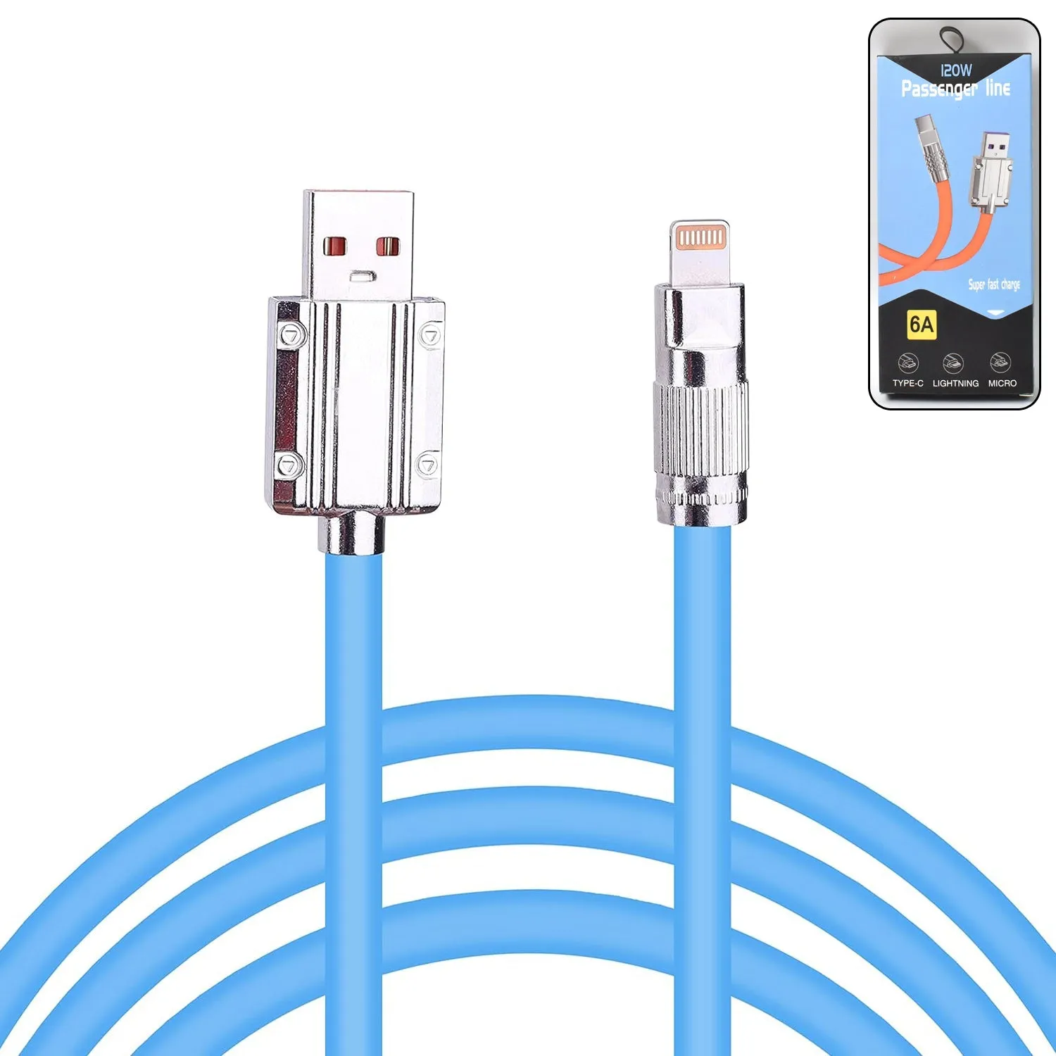 Super Fast Charging Cable, USB-C Liquid Silicone Ultra Soft 120W (1 Pc)