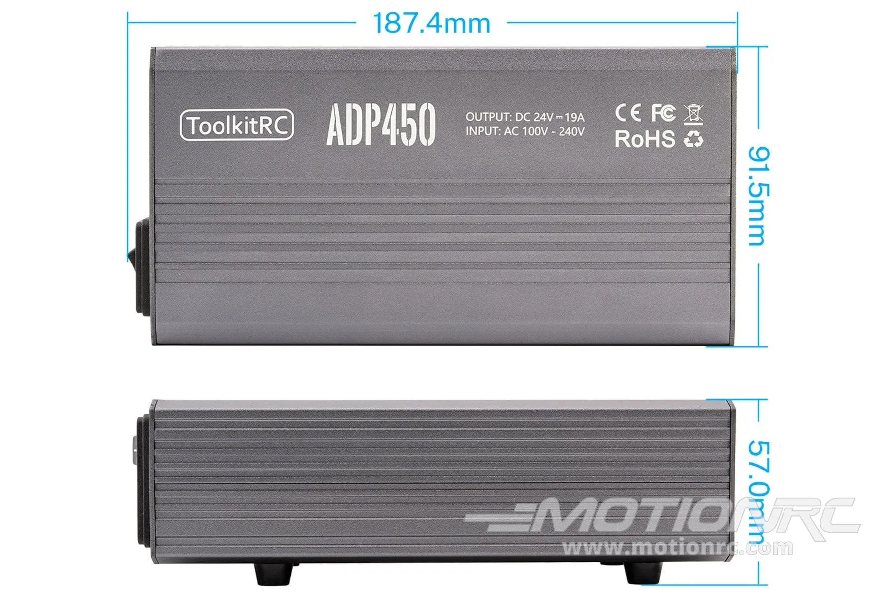 ToolkitRC ADP450 450W 24V 19A DC Power Supply with XT60 Connector