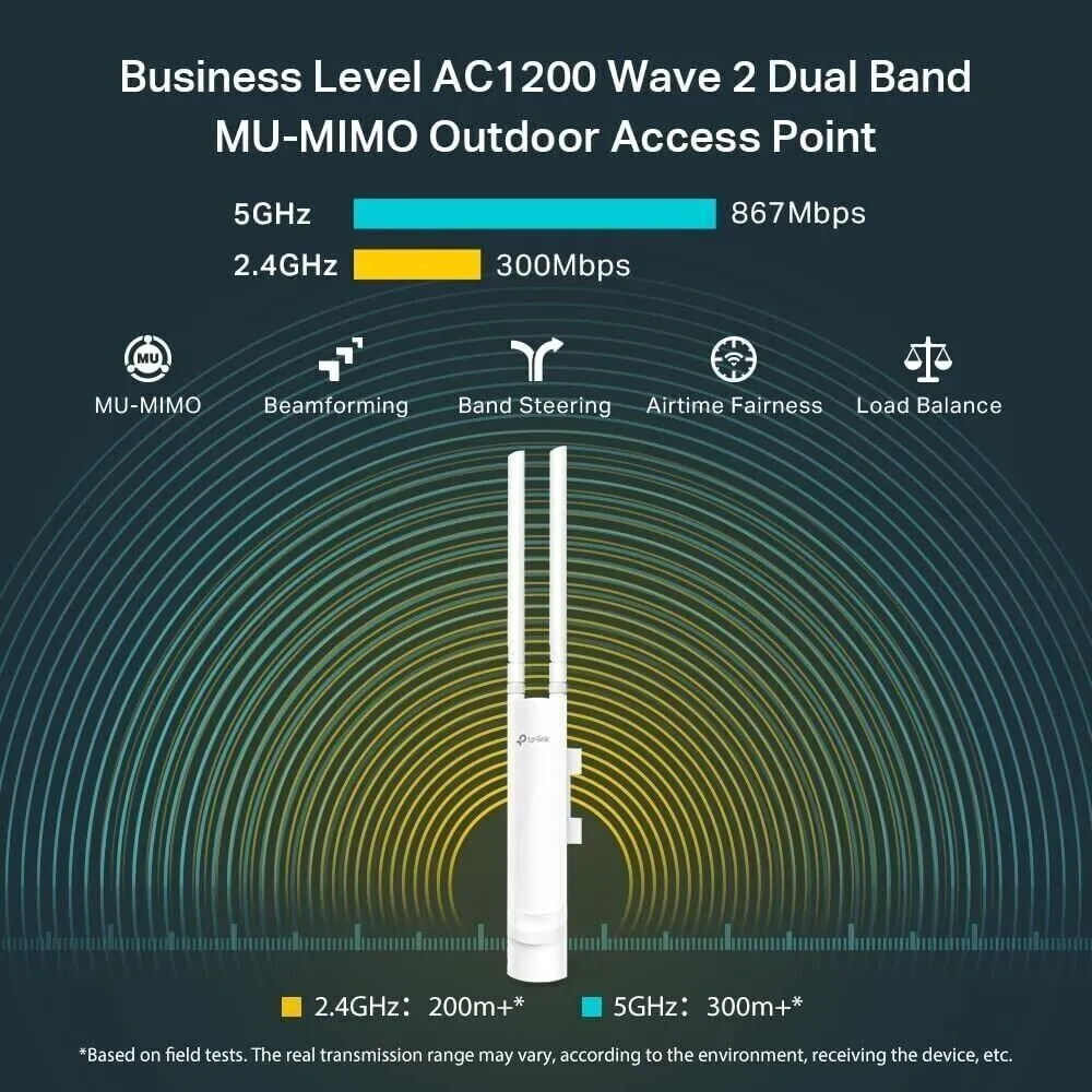 TP-Link EAP225-OUTDOOR AC1200 Wireless MU-MIMO Gigabit In/Outdoor Access Point