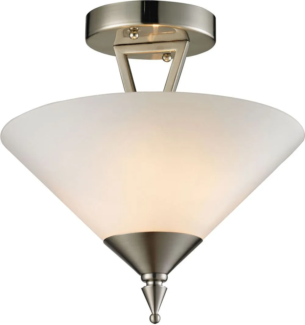 Tribecca 2 Light Semi Flush In Brushed Nickel