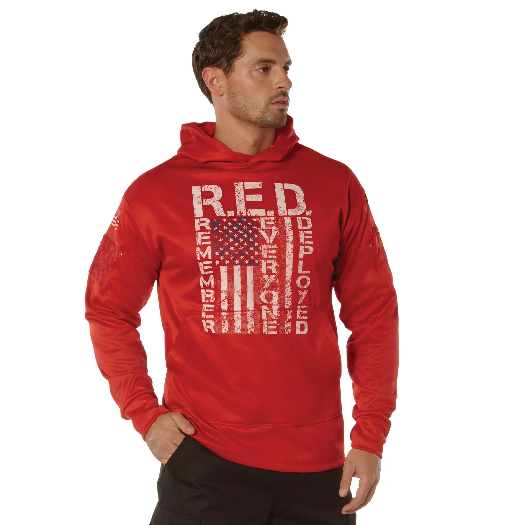 US Flag / RED Concealed Carry Hooded Sweatshirts