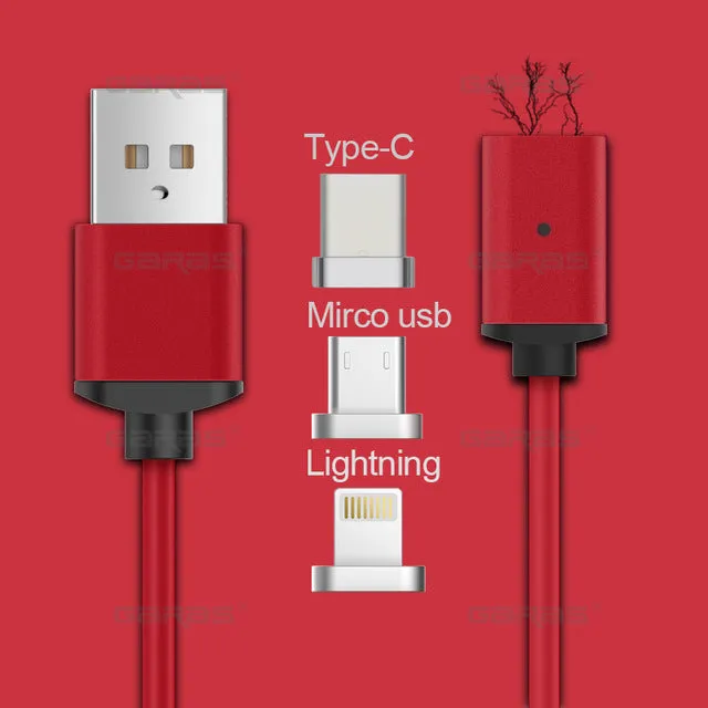 USB Type C/IOS/Micro 3IN1 Magnetic Cable Type-C USB-C Fast Charger Adapter Magnet Cable Lightning For IPhone Mobile Phone Cables