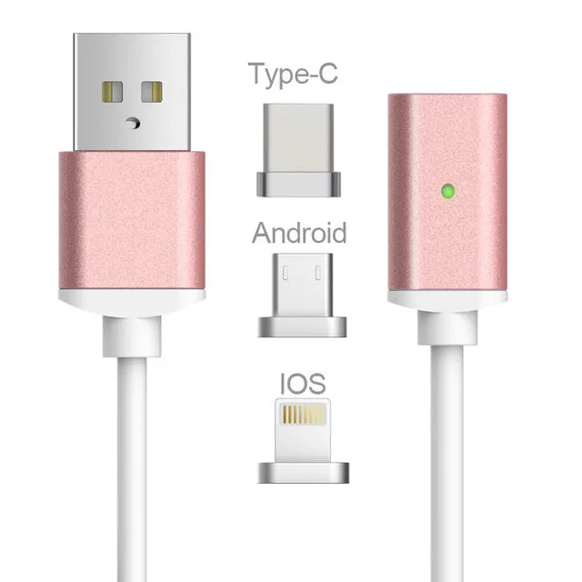 USB Type C/IOS/Micro 3IN1 Magnetic Cable Type-C USB-C Fast Charger Adapter Magnet Cable Lightning For IPhone Mobile Phone Cables