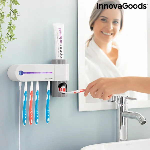 UV Toothbrush Steriliser with Stand and Toothpaste Dispenser Smiluv InnovaGoods