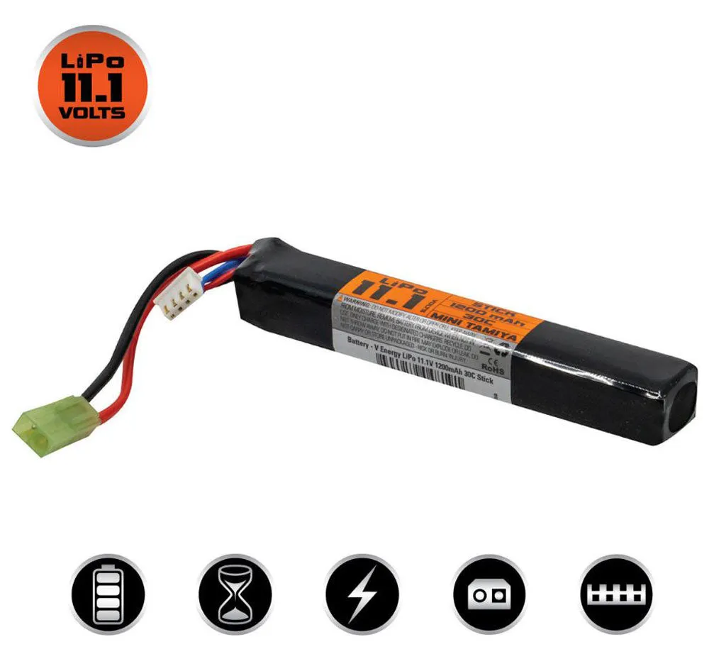 Valken 11.1V 1200mAh LiPo Battery 30C Stick