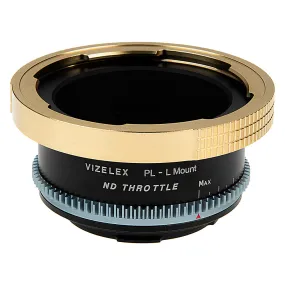 Vizelex ND Throttle Cine Lens Mount Adapter - Compatible with Arri PL (Positive Lock) Mount Lenses to Leica L-Mount Alliance Mirrorless Cameras with Built-In Variable ND Filter (2 to 8 Stops)