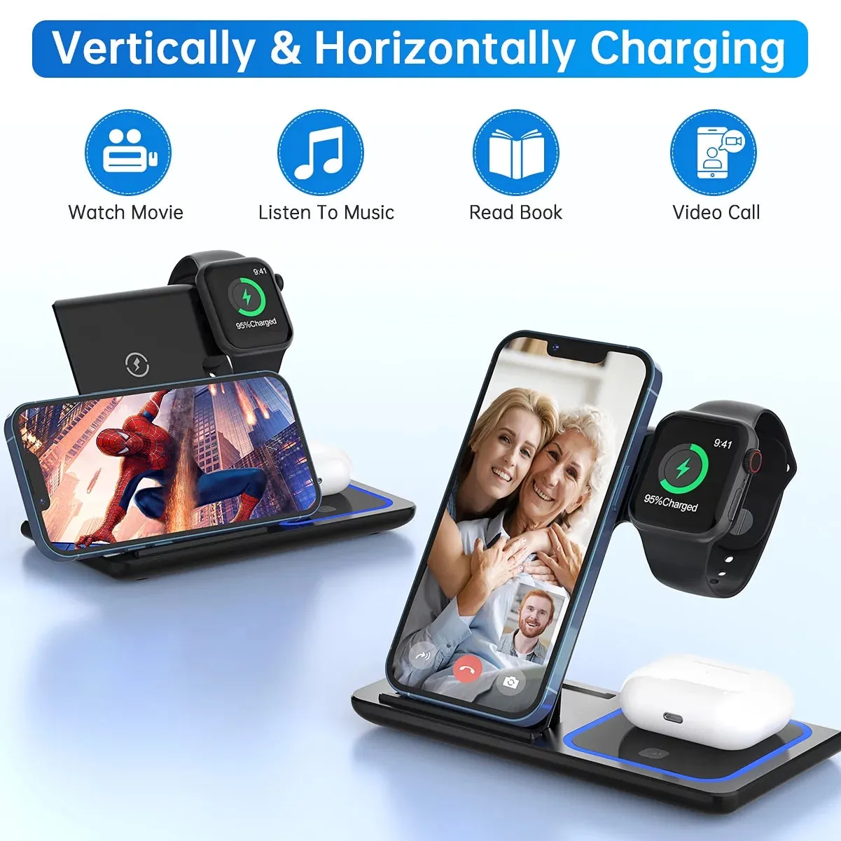 Wireless Charger, 18W Fast Iphone Charging Station for Iphone