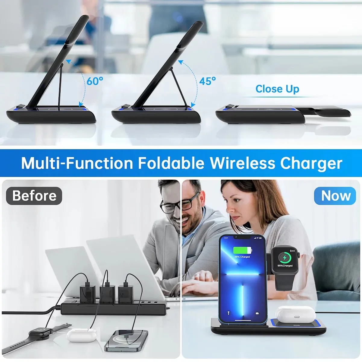 Wireless Charger, 18W Fast Iphone Charging Station for Iphone