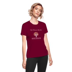 Women's Moisture Wicking Performance T-Shirt (white logo)