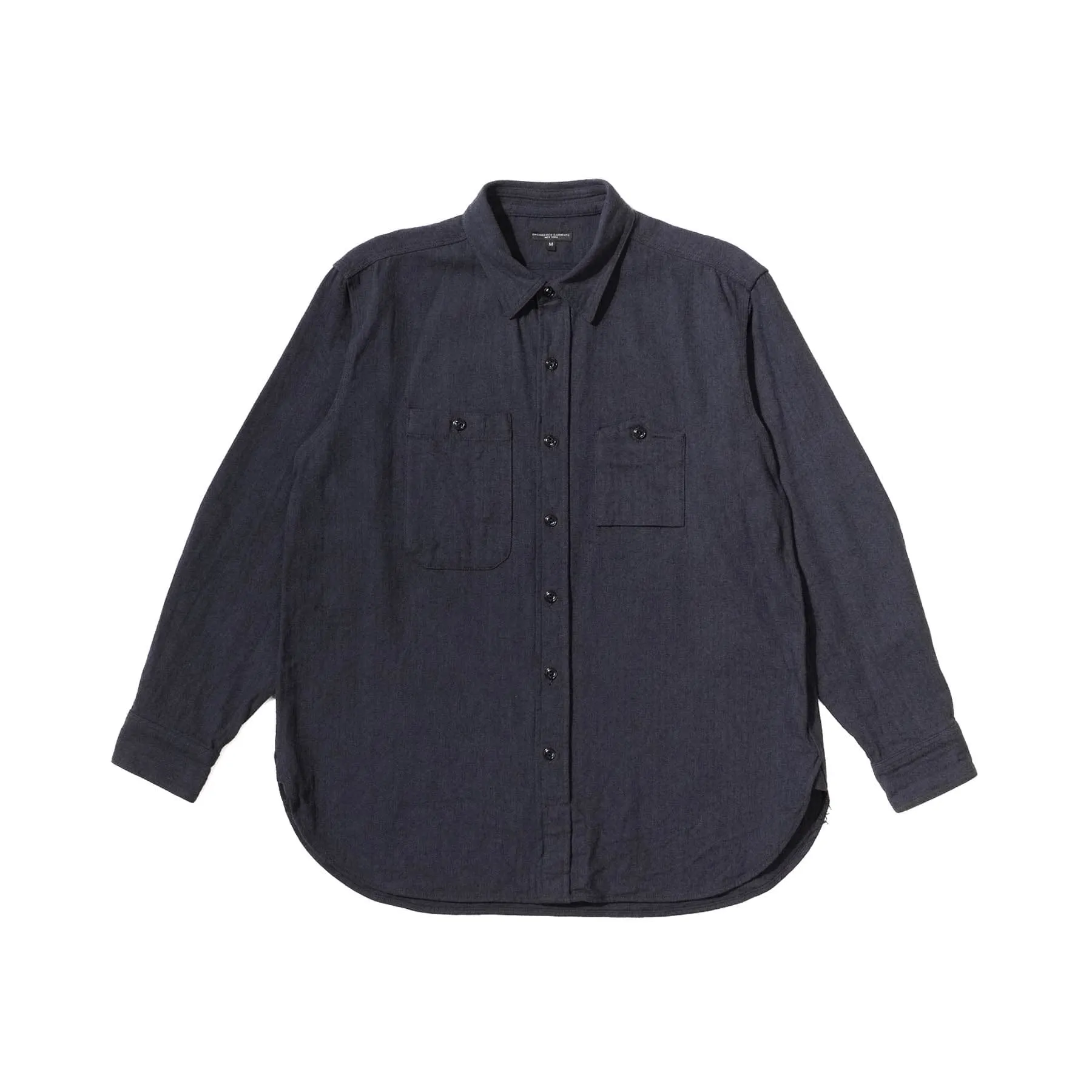 Work Shirt - Navy Cotton Herringbone Flannel