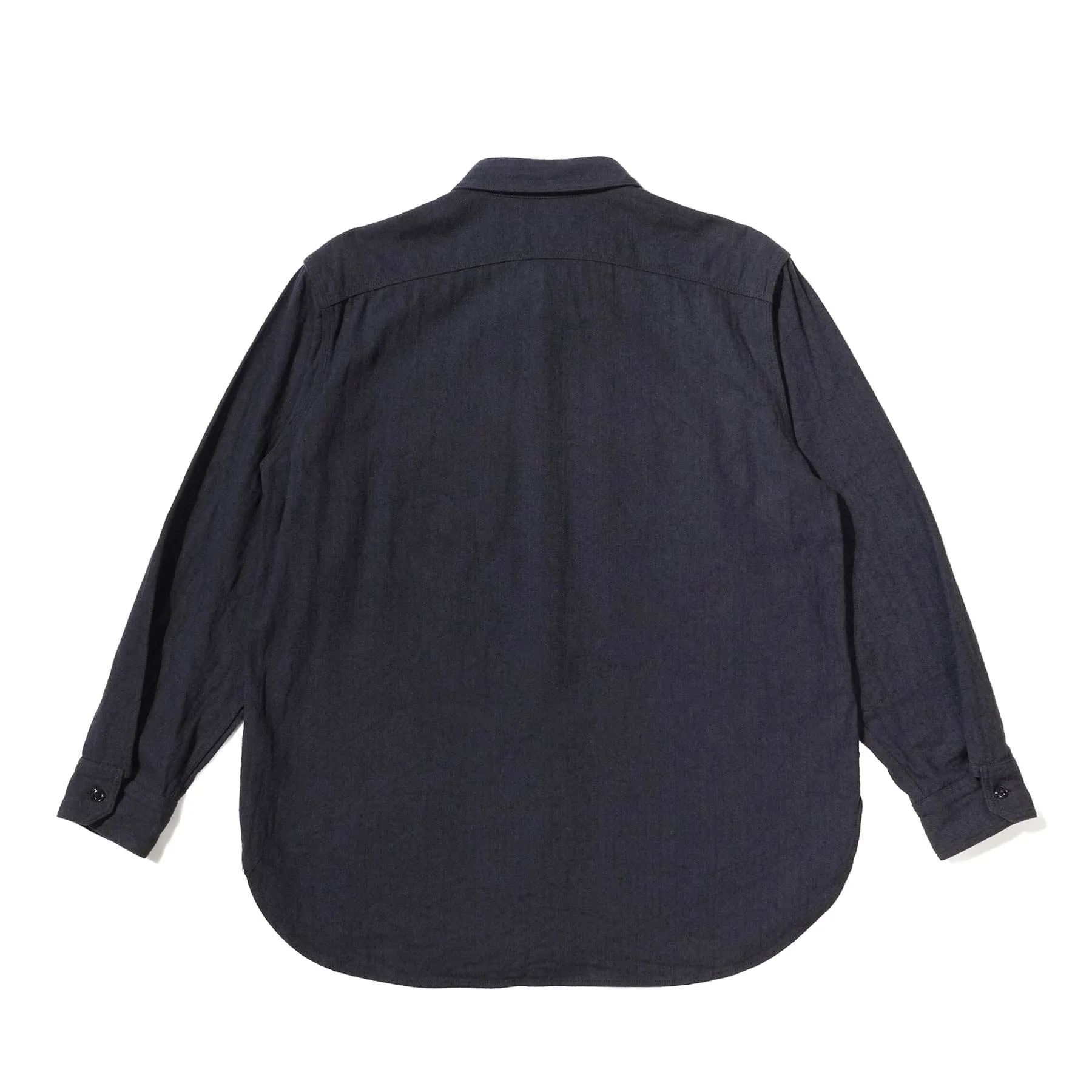 Work Shirt - Navy Cotton Herringbone Flannel