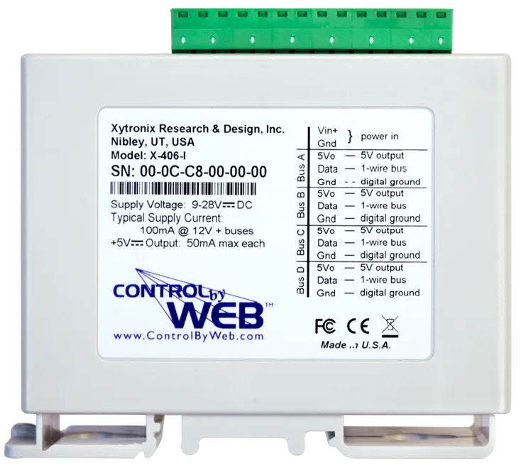 X-406 | Web-Enabled 1-Wire Multi-Bus Module