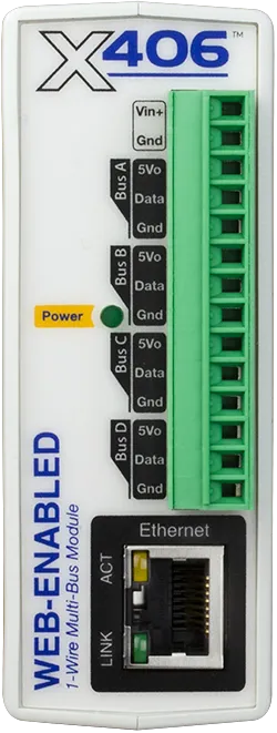 X-406 | Web-Enabled 1-Wire Multi-Bus Module