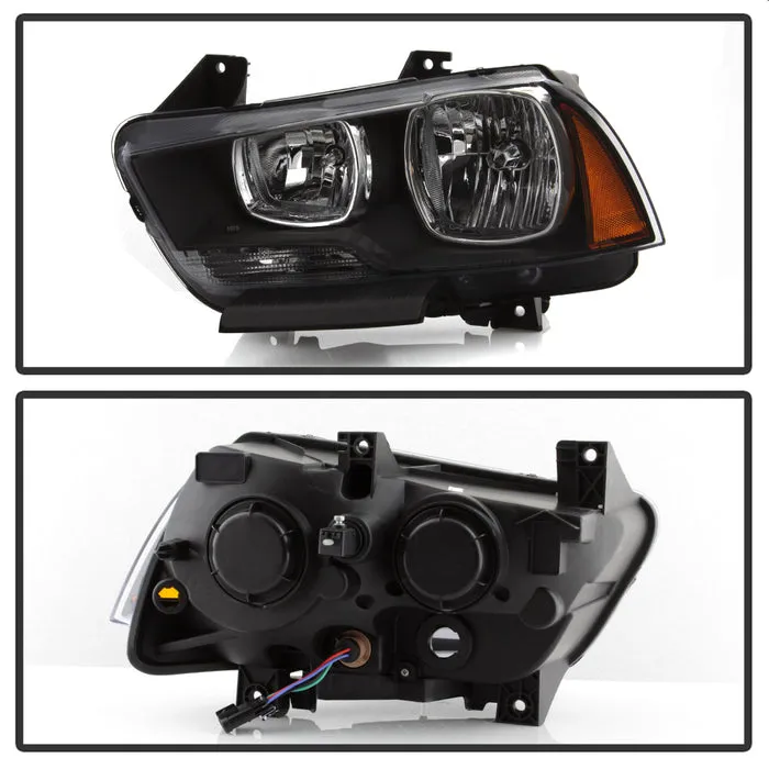 Xtune Headlights Dodge Charger (11-14) [Halogen Only] Black or Black Smoked w/ Amber Turn Signal Light